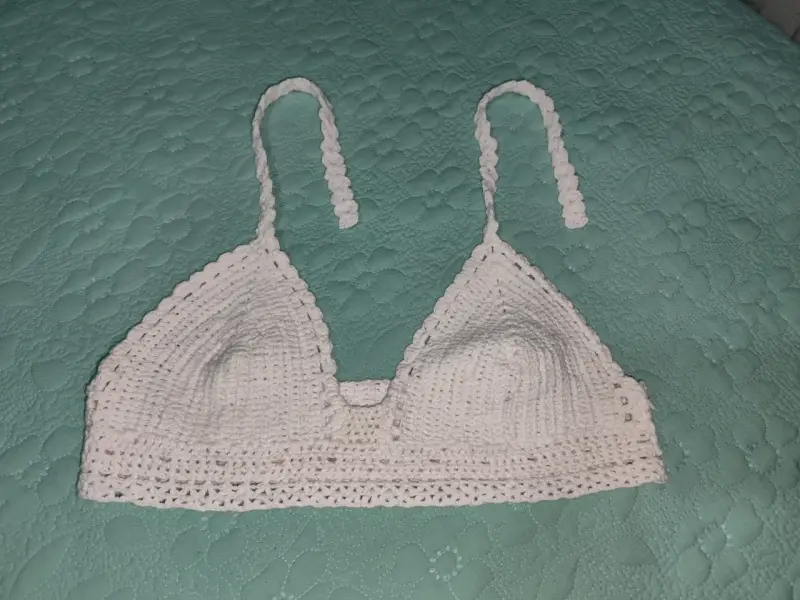 Top de crochet blanco para mujer - 1
