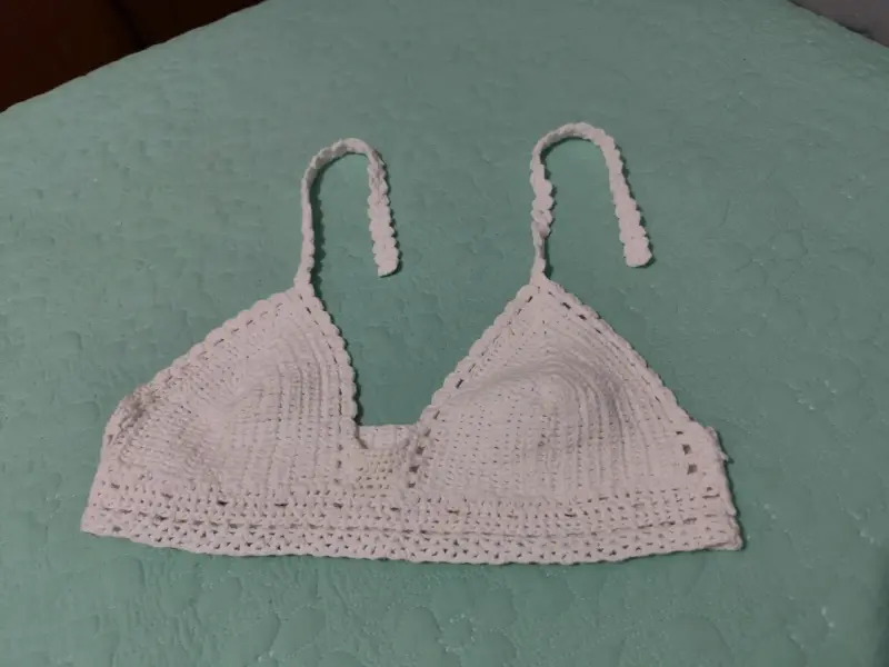 Top de crochet blanco para mujer - 3