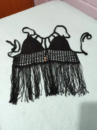 Top de crochet blanco para mujer - miniatura 6
