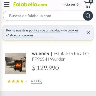 Chimenea eléctrica con efecto de llama y control remoto - miniatura 5