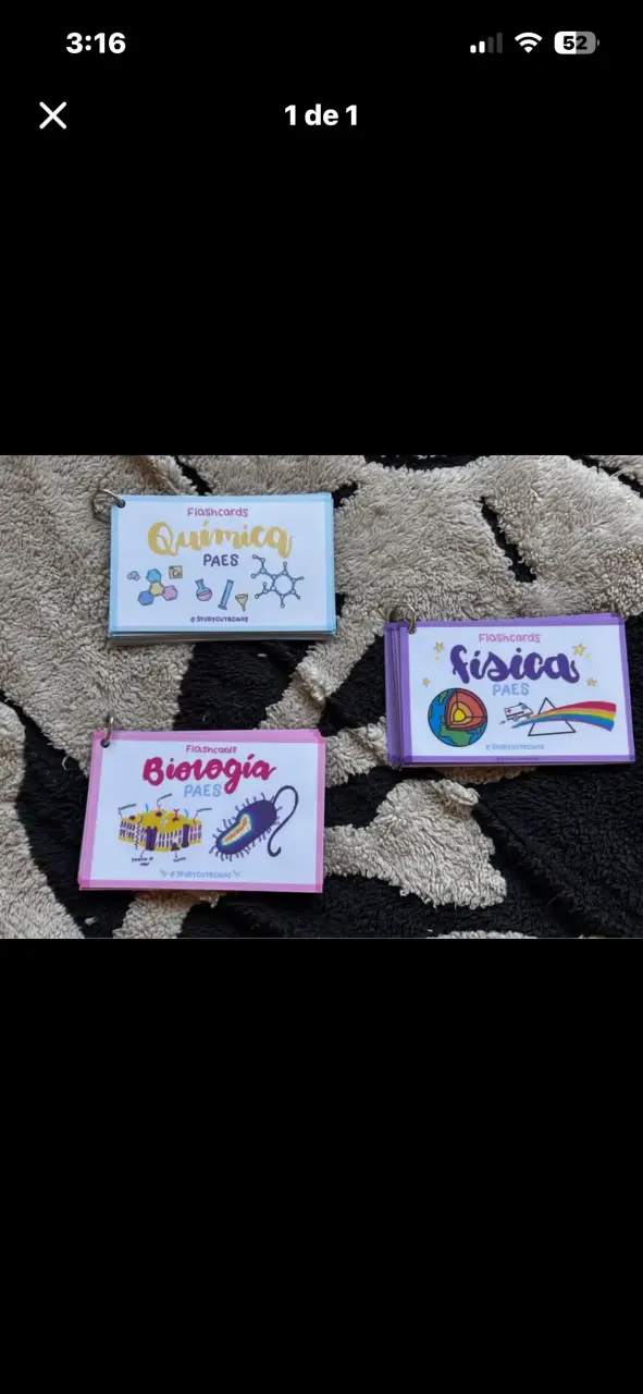 Set de Flashcards PAES Química, Física y Biología