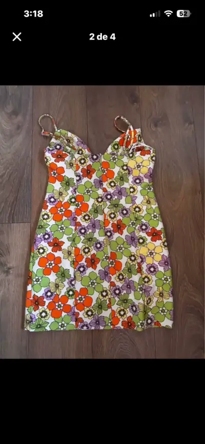 Vestido floral colorido Zara talla M - miniatura 2