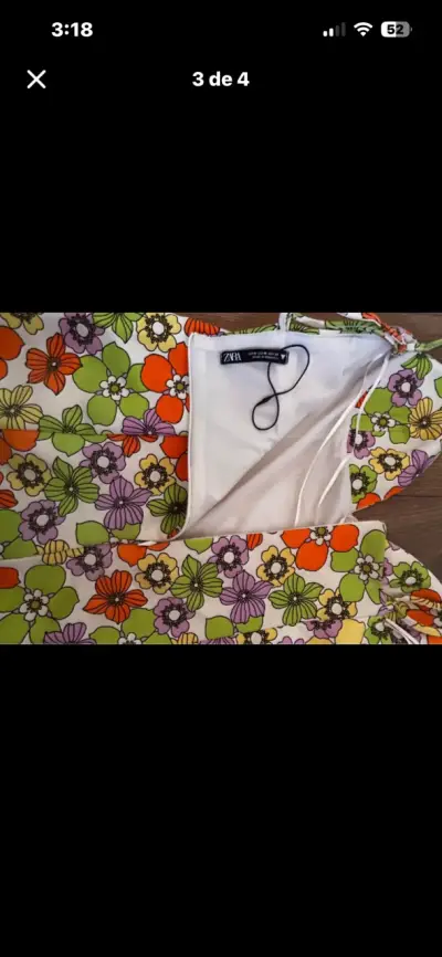 Vestido floral colorido Zara talla M - miniatura 3