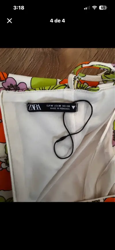 Vestido floral colorido Zara talla M - miniatura 4
