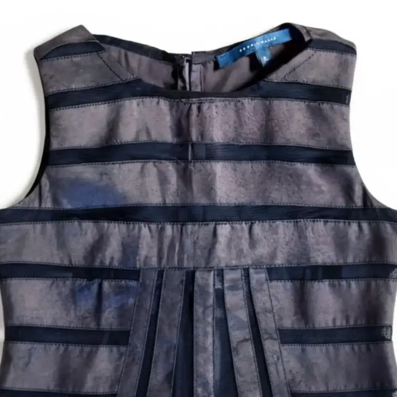 Vestido Corto Satinado Malla Perry Ellis Talla XL - 3