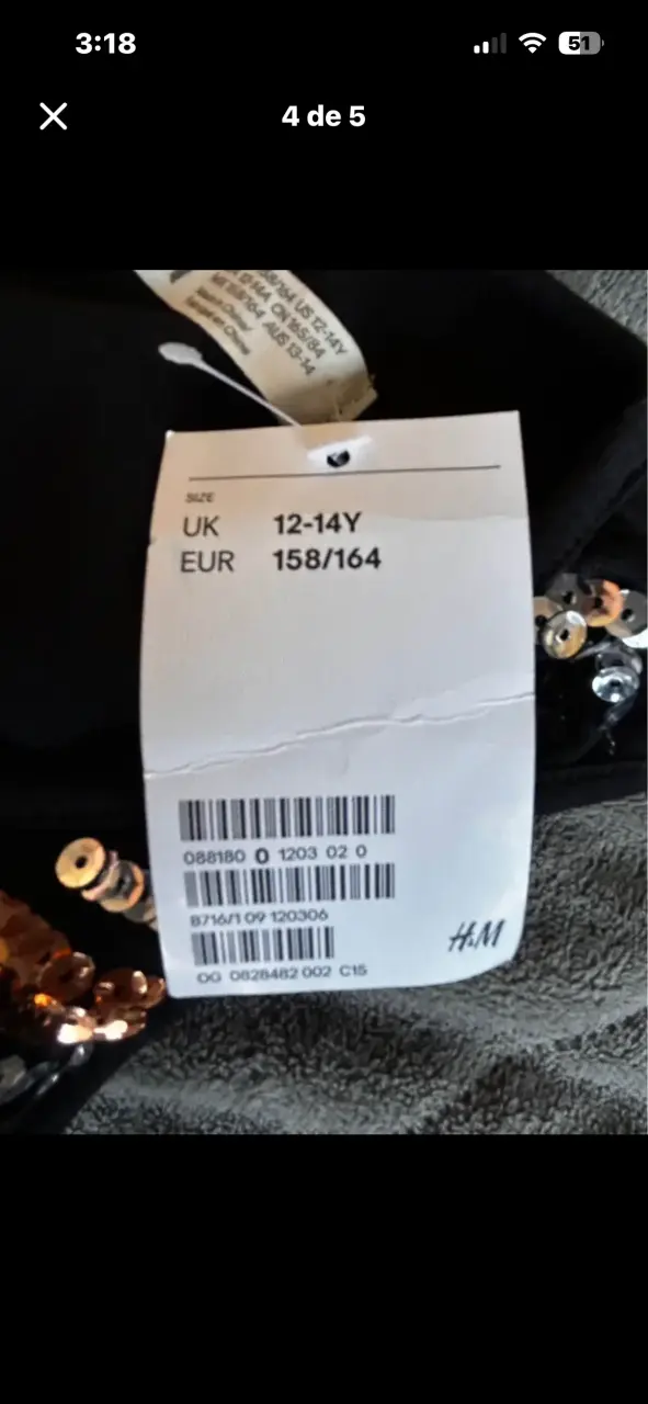 Vestido de lentejuelas H&M para niña - 4