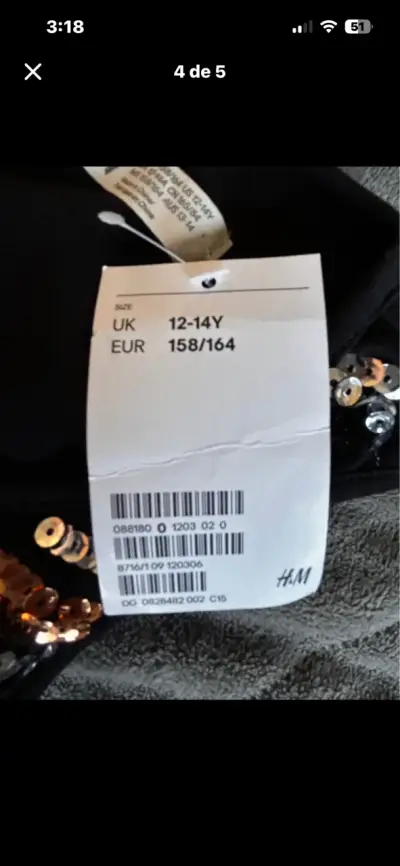 Vestido de lentejuelas H&M para niña - miniatura 4