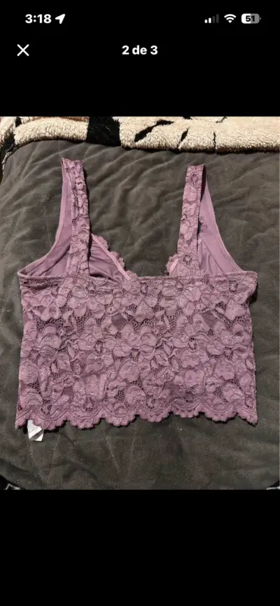 Top de encaje lila  talla M - miniatura 2