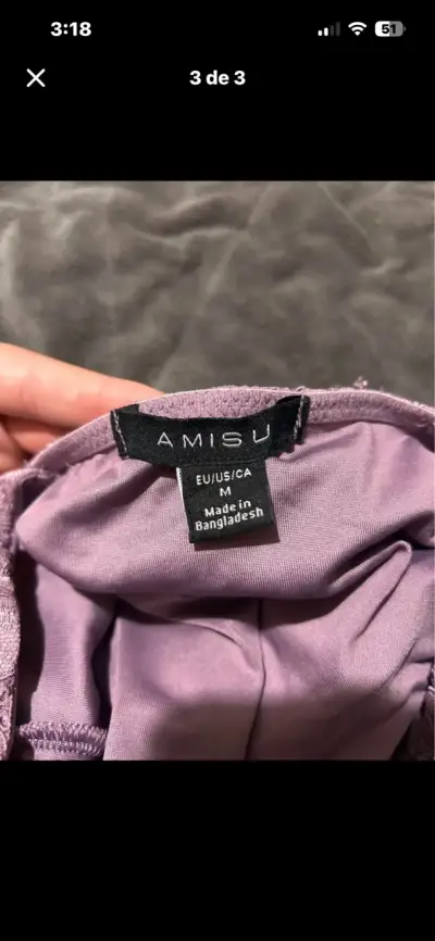 Top de encaje lila  talla M - miniatura 3