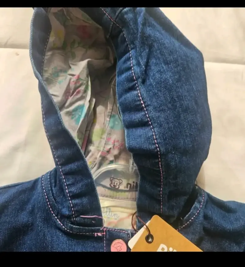 Chaqueta de mezclilla para niña con capucha - 3