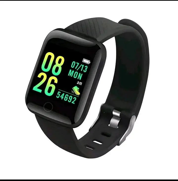 Reloj inteligente deportivo negro y pantalla táct