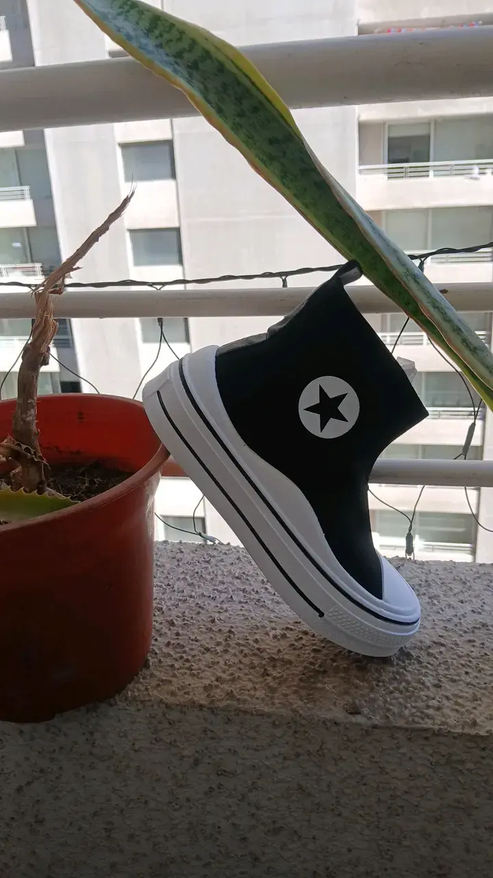 Zapatillas negras de lona con plataforma - 2