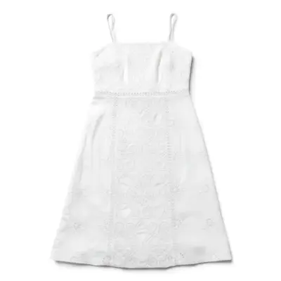 Vestido Corto Blanco Bordado Inglés Nice Talla L - miniatura 1
