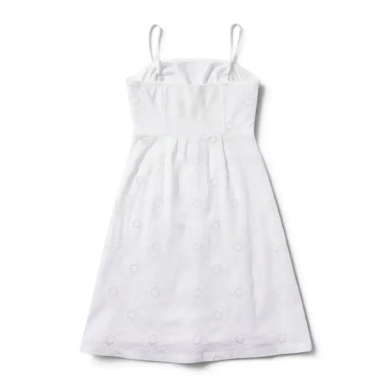 Vestido Corto Blanco Bordado Inglés Nice Talla L - 2