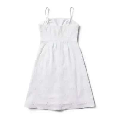 Vestido Corto Blanco Bordado Inglés Nice Talla L - miniatura 2