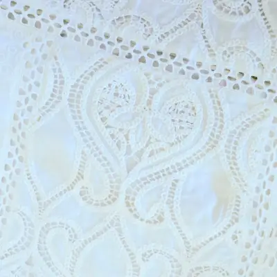 Vestido Corto Blanco Bordado Inglés Nice Talla L - miniatura 4