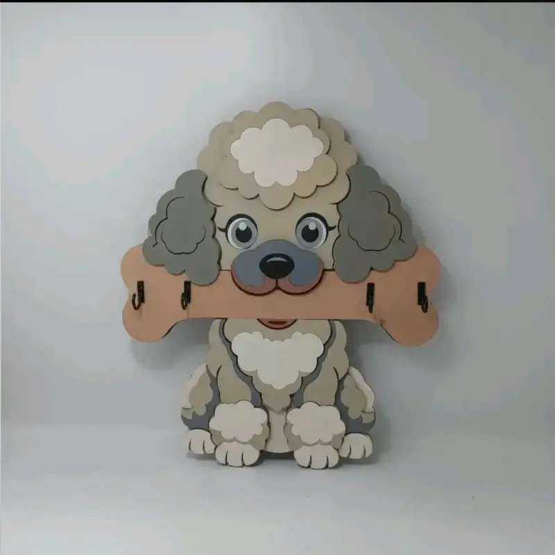 Colgador de pared con diseño de Poodle - 1