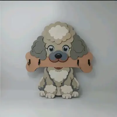 Colgador de pared con diseño de Poodle - miniatura 1