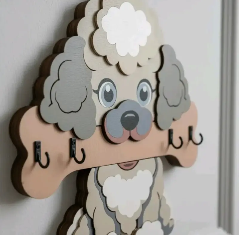 Colgador de pared con diseño de Poodle - 2