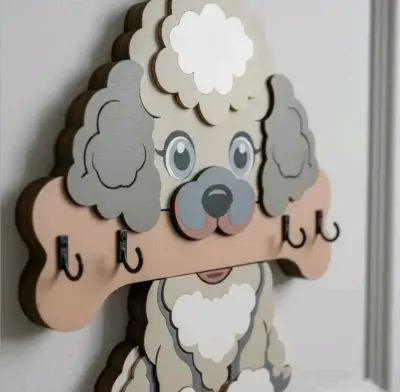Colgador de pared con diseño de Poodle - miniatura 2