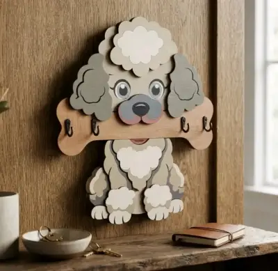 Colgador de pared con diseño de Poodle - miniatura 3