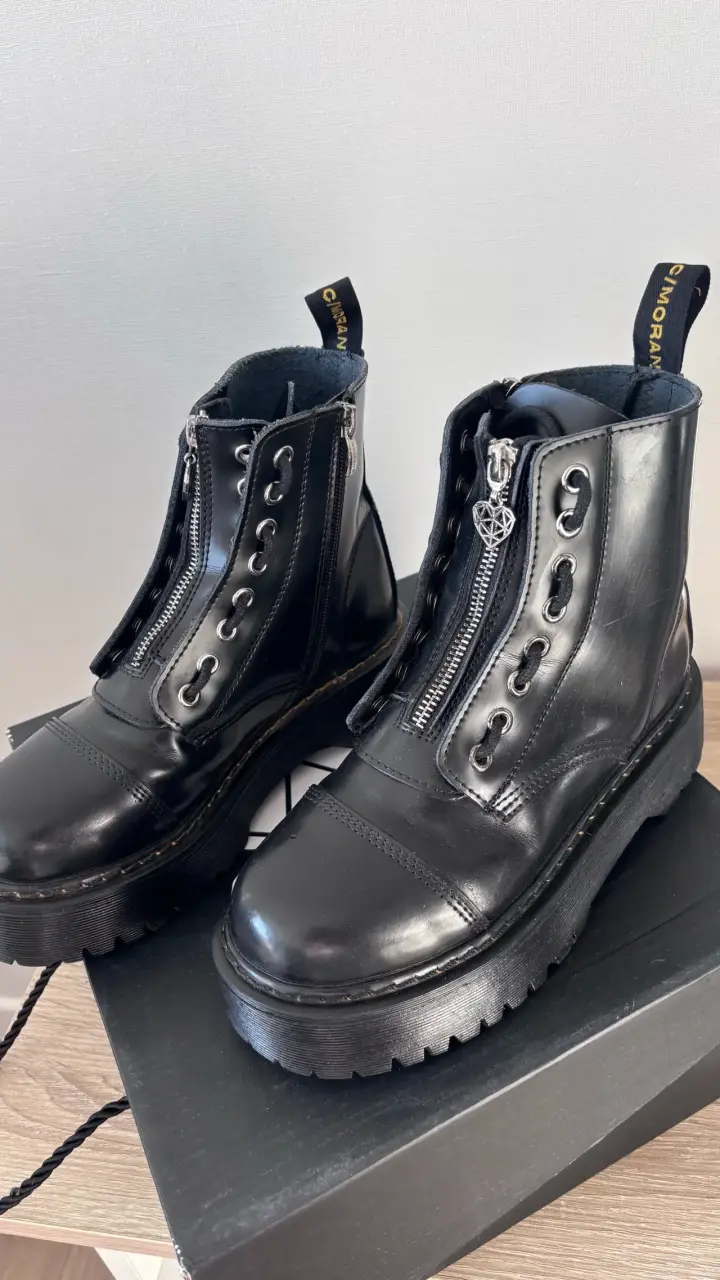 Botas negras de cuero C/Moran con plataforma - 2