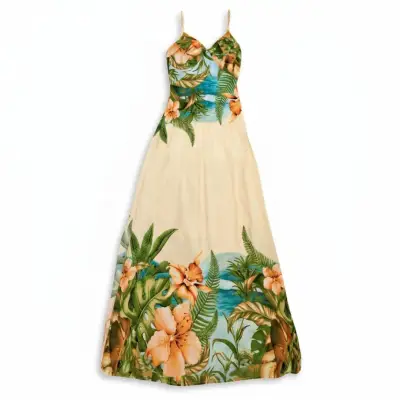 Vestido Maxi Estampado Floral Thais Modas Talla L - miniatura 1
