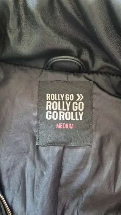 Puffer de cuero sintético negro Rolly Go - miniatura 2
