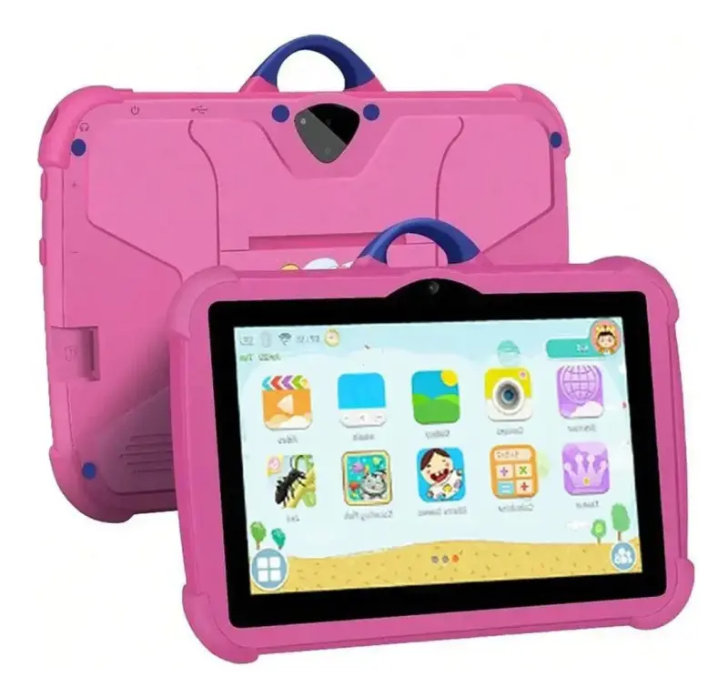 Tablet infantil rosa con funda protectora - 1