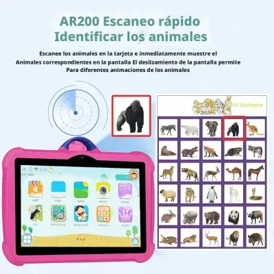 Tablet infantil rosa con funda protectora - miniatura 2