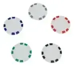 Fichas de Póker Blancas con Detalles Azules - 3