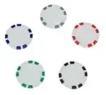 Fichas de Póker Blancas con Detalles Azules - miniatura 3