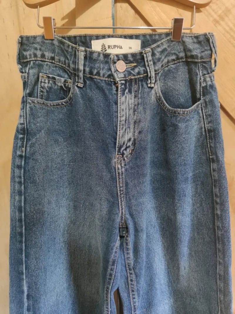 Jeans de mezclilla bicolor Rupha talla 36 - 3