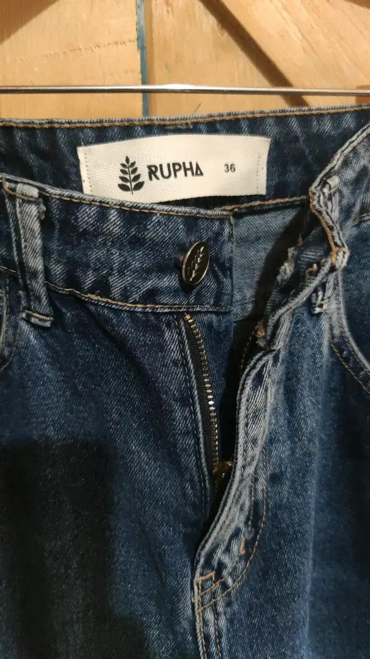 Jeans de mezclilla bicolor Rupha talla 36 - 4