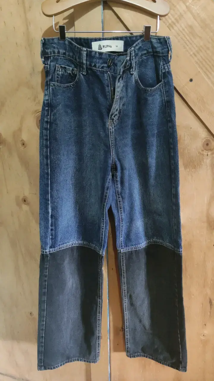 Jeans de mezclilla bicolor Rupha talla 36 - 5
