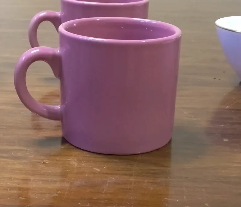 Set de 4 tazas de cerámica color rosa - 1