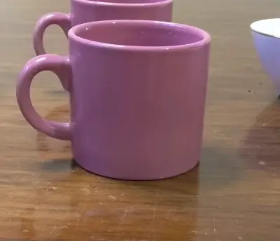 Set de 4 tazas de cerámica color rosa - miniatura 1