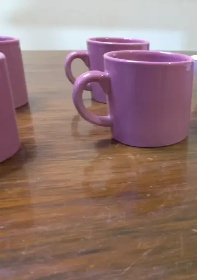 Set de 4 tazas de cerámica color rosa - miniatura 3