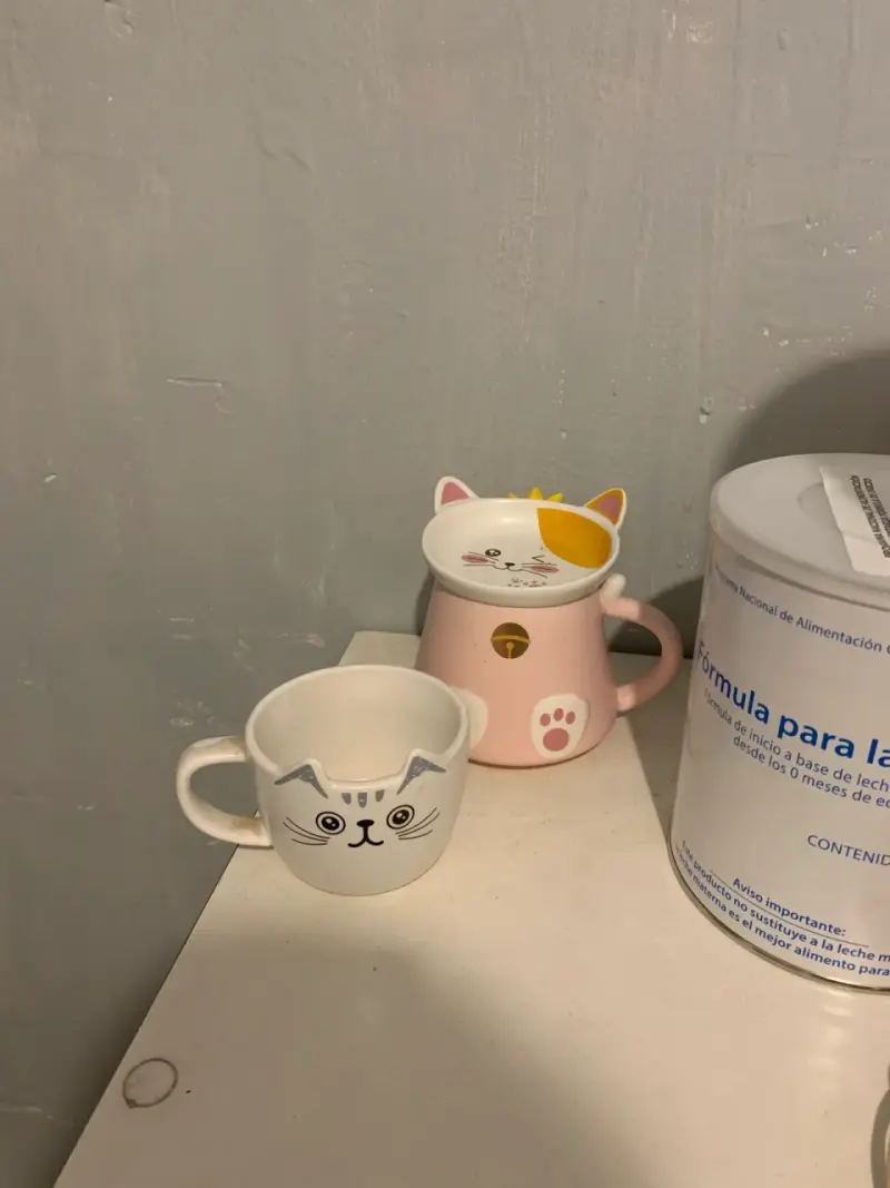Set de tazas de cerámica con diseño de gato