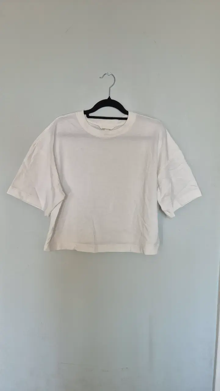Playera crop blanca H&M 100% algodón - 1