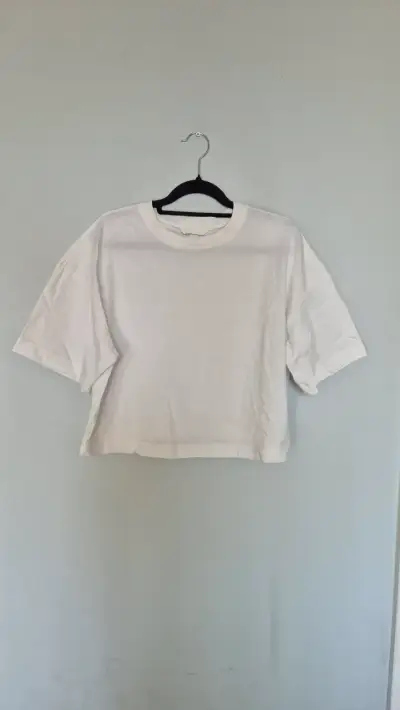 Playera crop blanca H&M 100% algodón - miniatura 1
