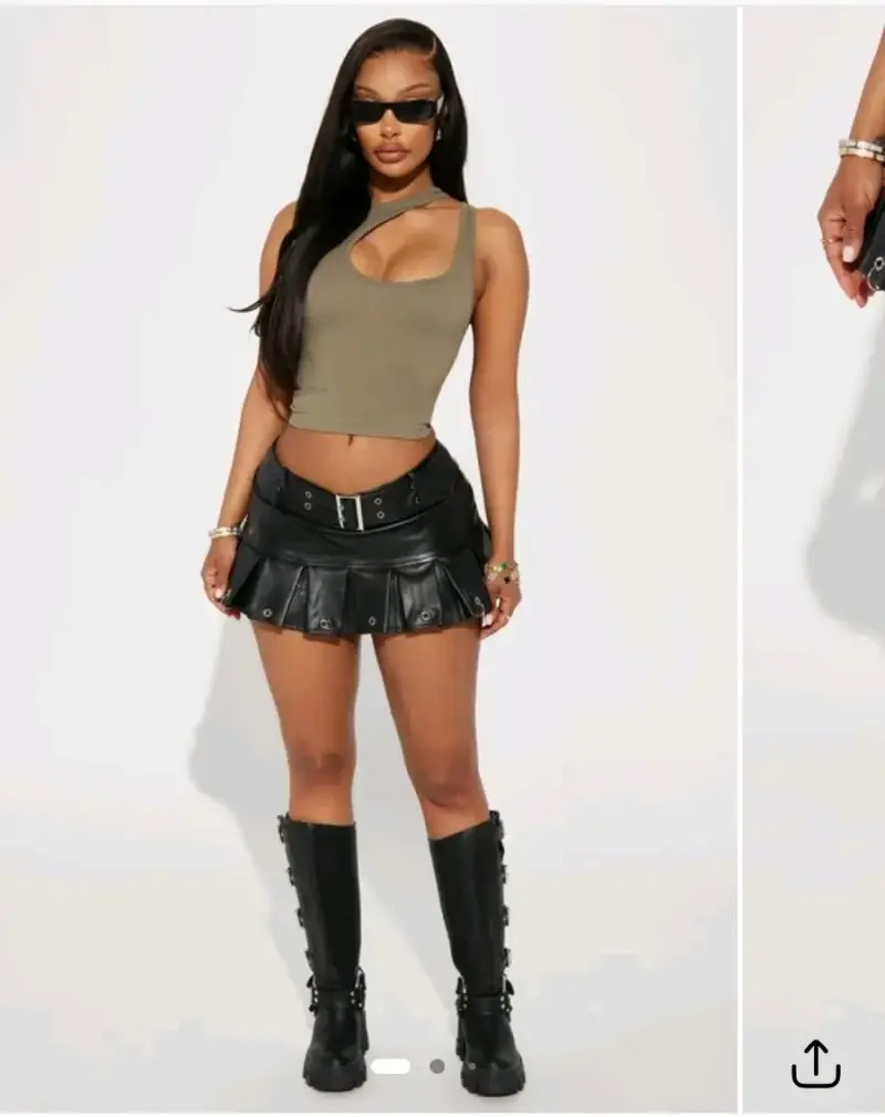 Mini falda fashion nova xl ecocuero nueva - 2