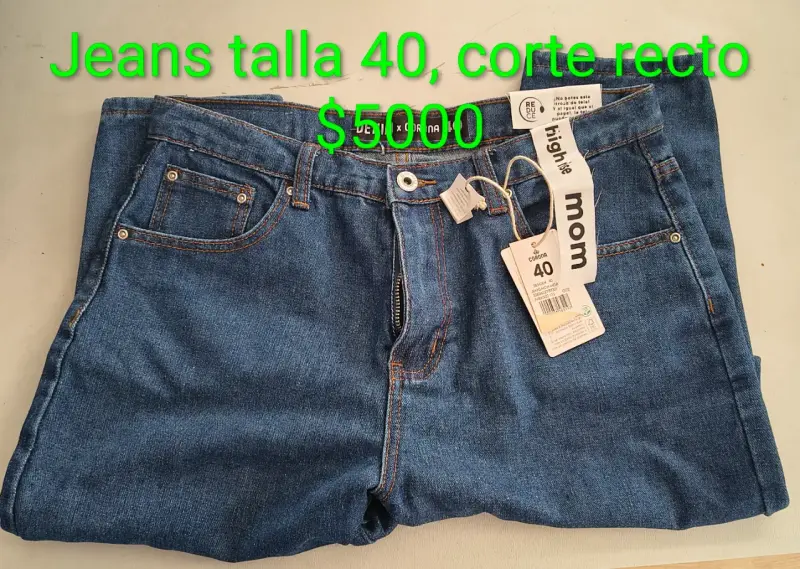 Jeans corte recto talla 40 para mujer