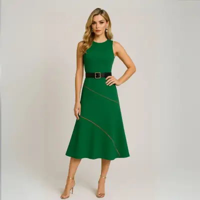 Vestido Charlotte Singolare Verde Talla S - miniatura 5