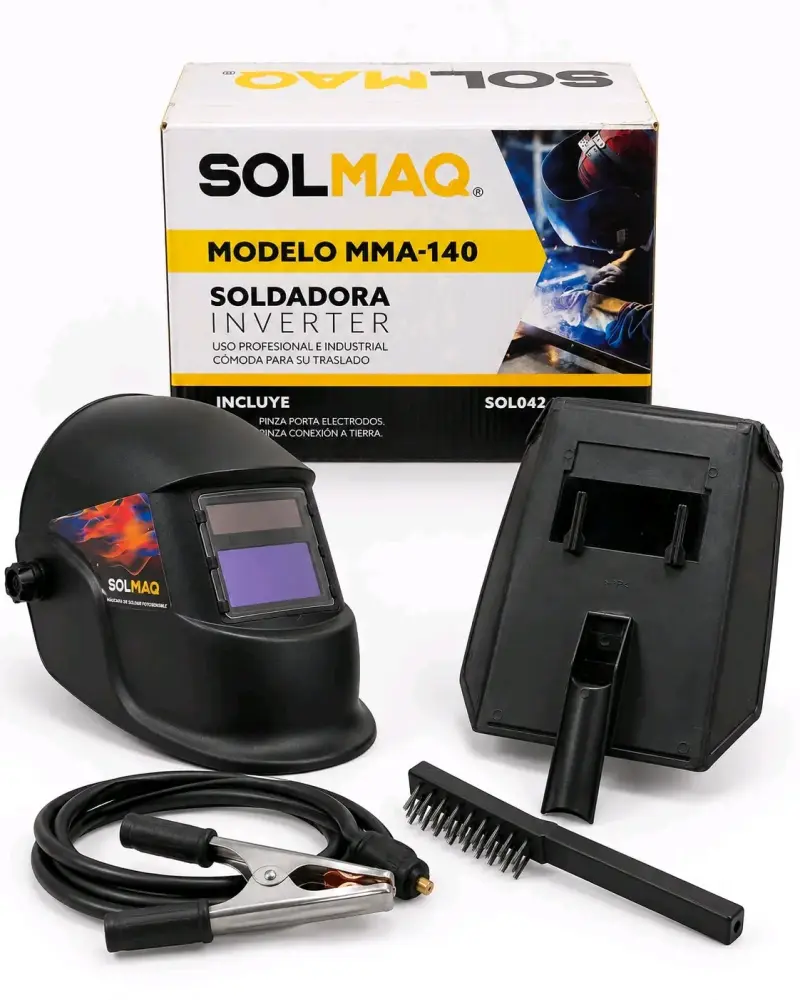 Soldadora Inverter Solmaq MMA-140 con Accesorios - 2