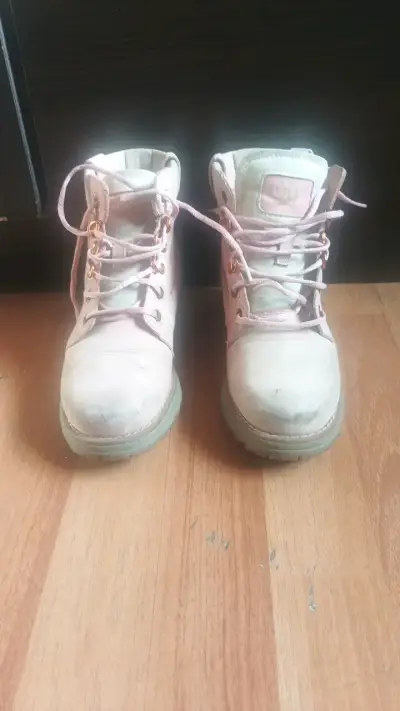 Botas de cuero rosadas para mujer - miniatura 1