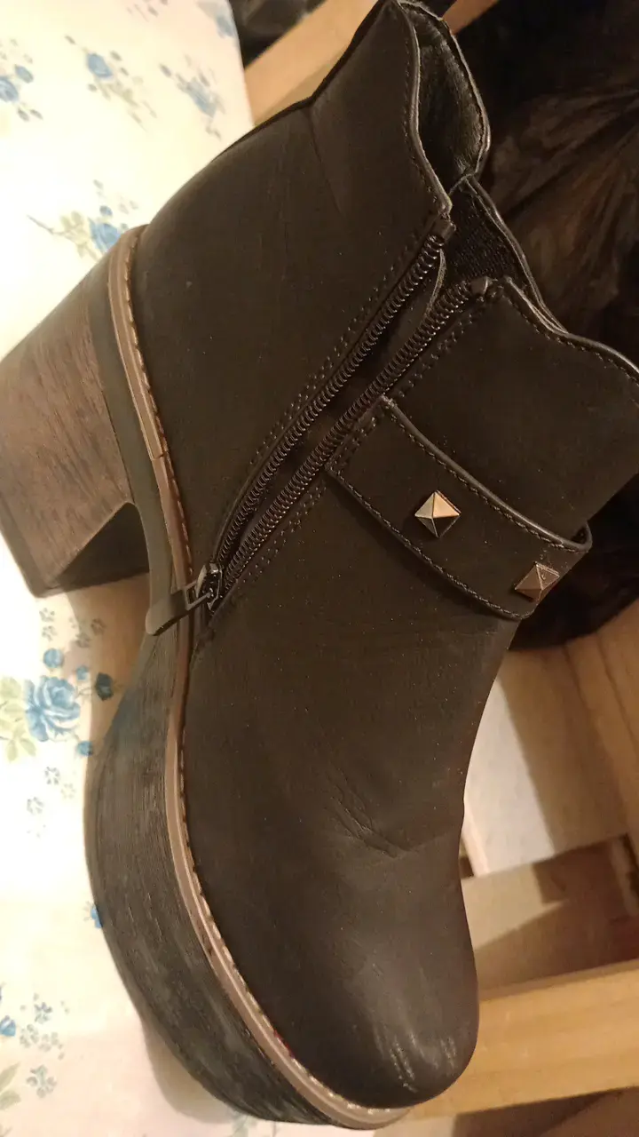 Botines negros n°40 con hebilla y tacón grueso - 2