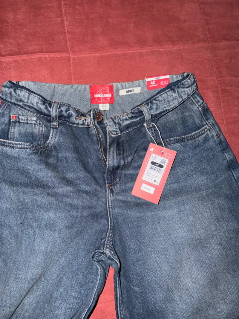 Jeans Baggy Azul Americano Talla 40 - 1