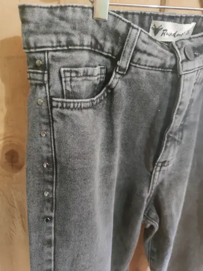Jeans  grises con tachas para mujer Raindoor - miniatura 2