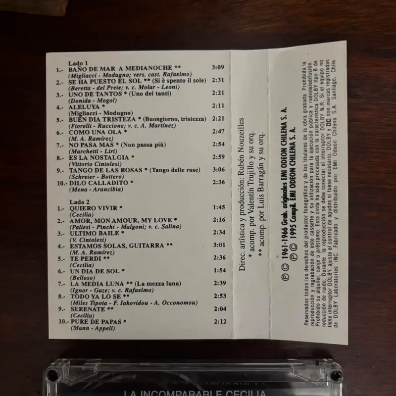 Cassette Cecilia La Incomparable NM 1995 - 1